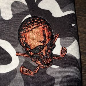 Tattoo Golf Pants camouflage Camo Skull & Clubs Emo Gray White Black 35 x 34